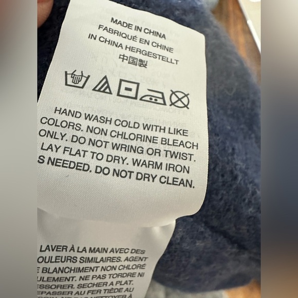 Madewell Knit Womens Open Front Cardigan Sweater Blue Small Merino Wool Alpaca - Picture 6 of 7